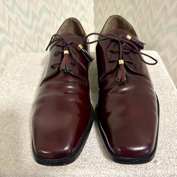 Marco Vicci Lasorda Burgundy Tassel Leather Dress Shoes Mens 9.5 main image 9